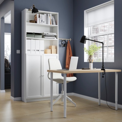 White stained oak desk outlet